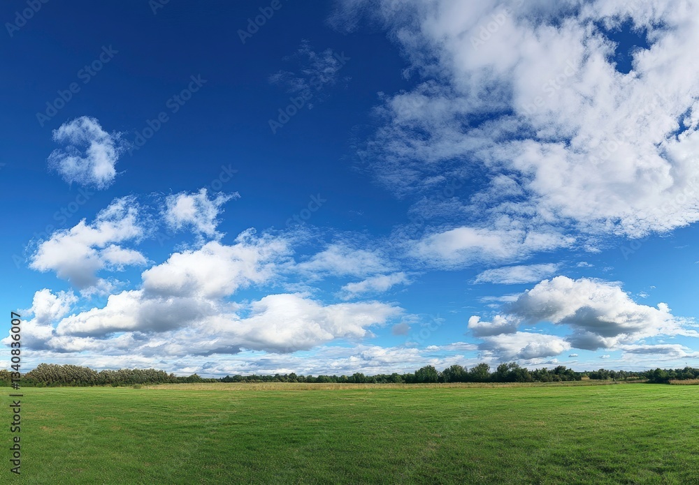 Green Field with Blue Sky and Clouds Landscape on a Sunny Day Green Field with Blue Sky and Clouds Landscape on a Sunny Day