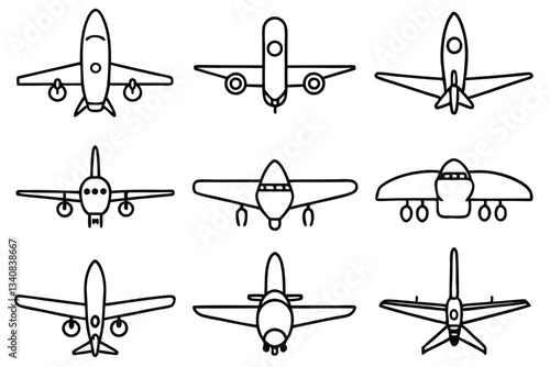 aero carrier pro line art dynamic aviation transport blueprint.eps