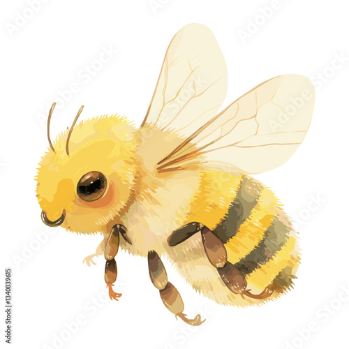 Bee bee illustration watercolor vector