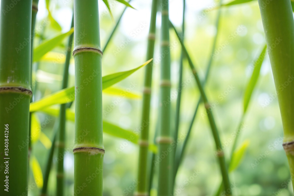 Obraz premium close up of a bamboo tree with the sun shining through it
