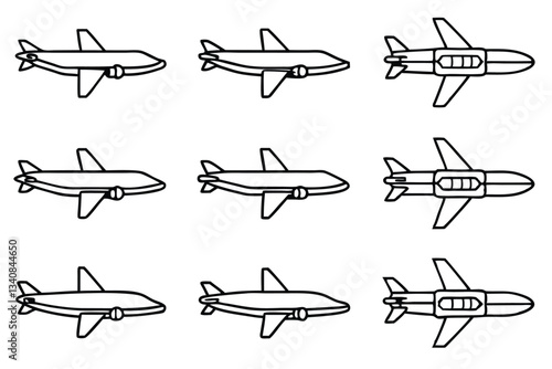 aero carrier fx8 line art science fiction illustration.eps