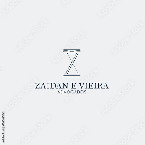 Zaidan E Vieira Advogados Law Firm Logo – Bold 'X' Emblem, Modern Legal Branding, Professional Justice Icon - Editable Vector