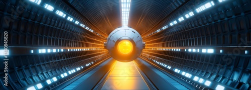 A giant spaceship being assembled inside an advanced zero-gravity orbital dockyard