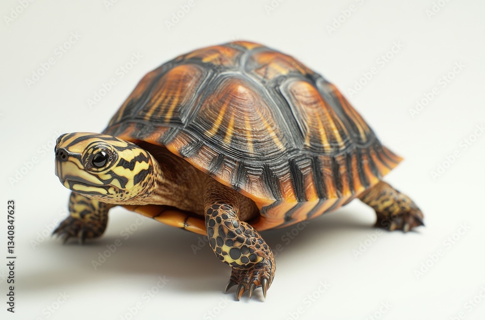 Obraz premium 3D turtle with detailed shell pattern, walking on