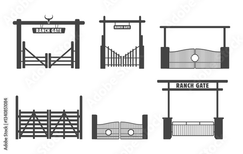 Ranch gate svg, Ranch gate silhouette, Ranch fencing svg, Farm fence silhouette, Farm fence svg, Ranch gate vector, Ranch gate clipart.
