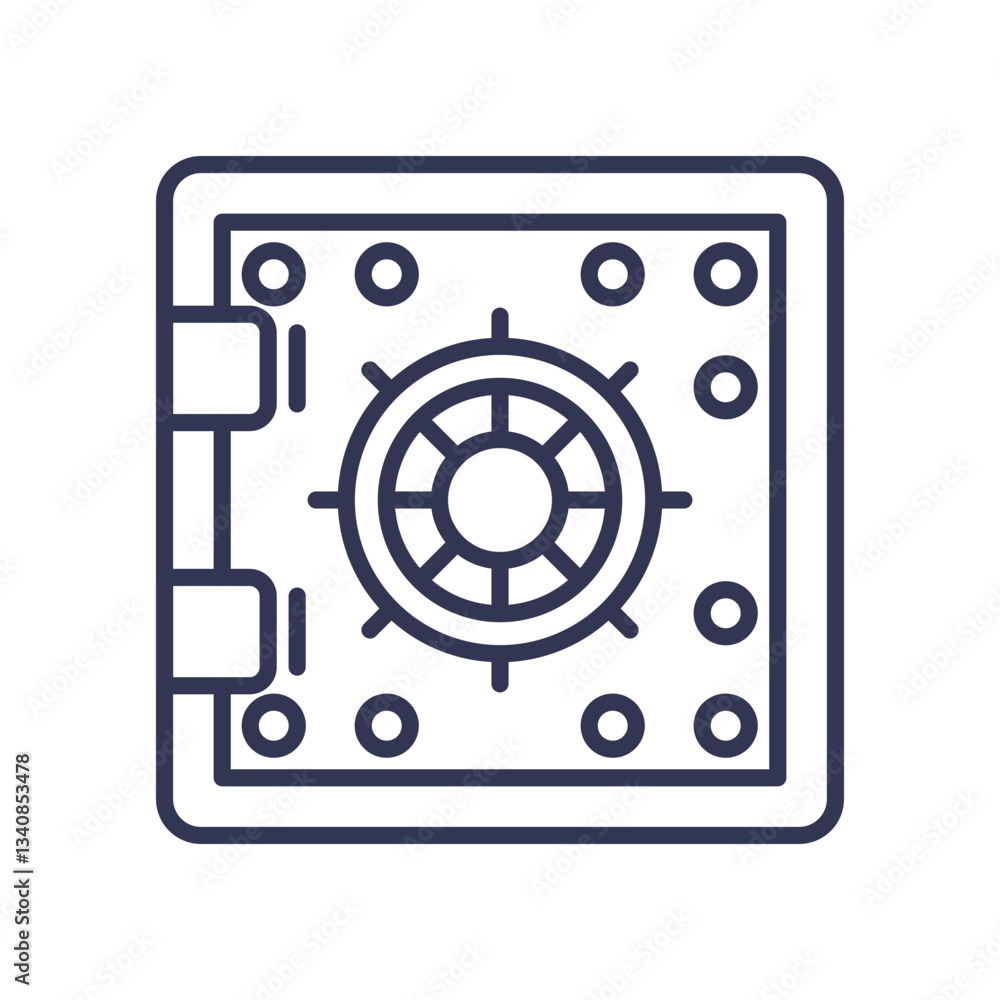 Illustration of a secure vault door symbolizing financial stability and security. Illustration of a secure vault door symbolizing financial stability and security.