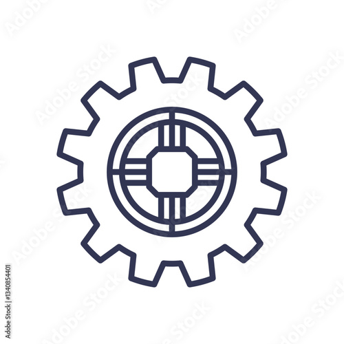 Gear icon symbolizing technology integration and system optimization.