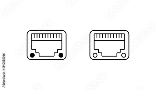 Ethernet Port icon design with white background stock illustration