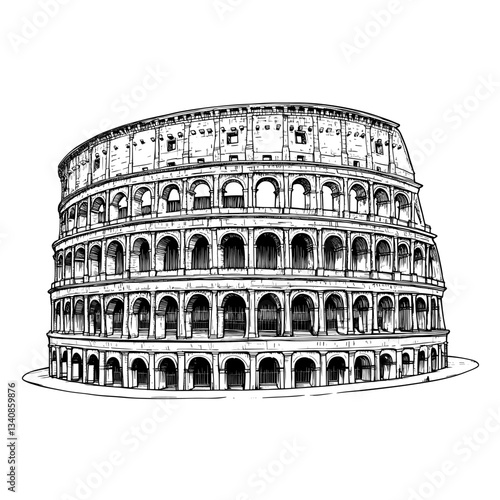 Colosseum colosseum landmark drawing vector