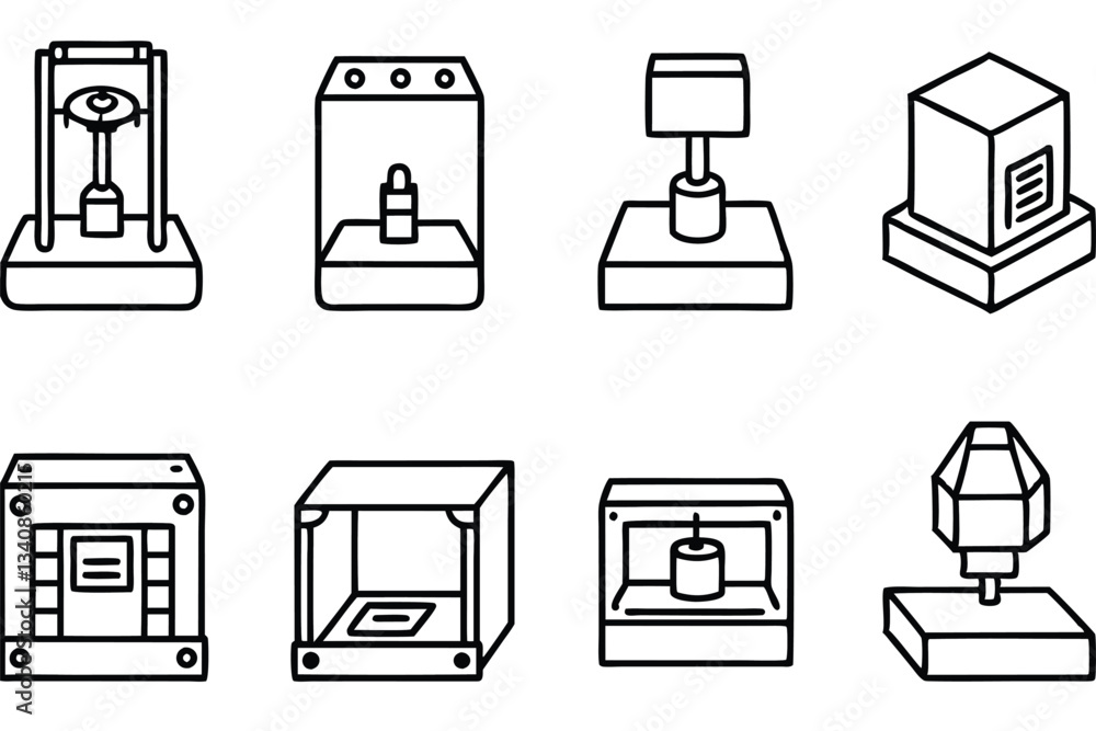 Printer line art illustration great for branding elements.eps Printer line art illustration great for branding elements.eps