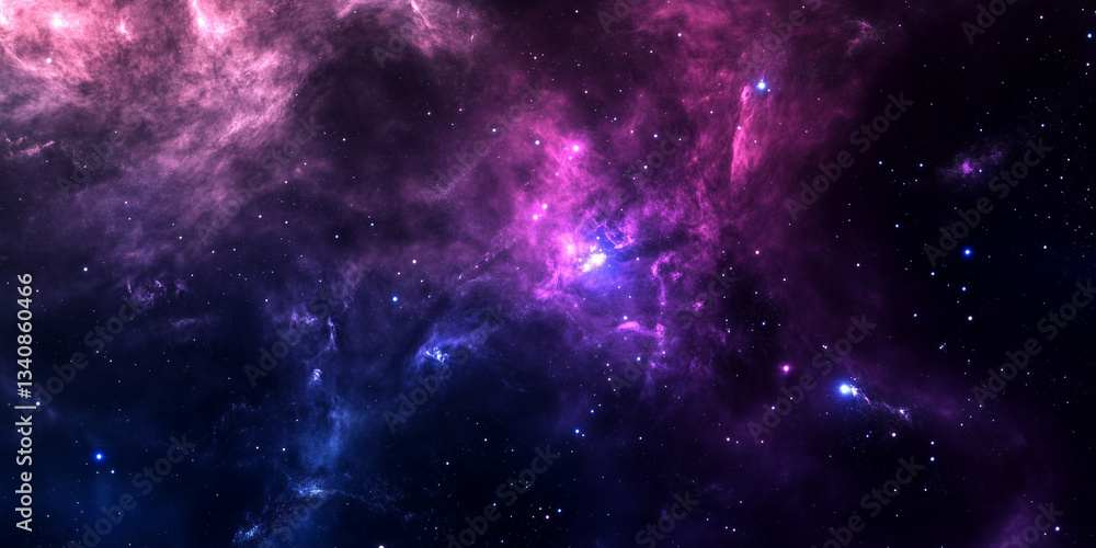 Colorful cosmic nebula background with stars and copy space Colorful cosmic nebula background with stars and copy space