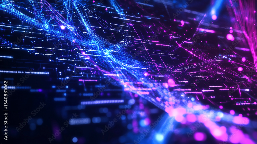 Futuristic Neural Network: AI Intelligence in Digital Space