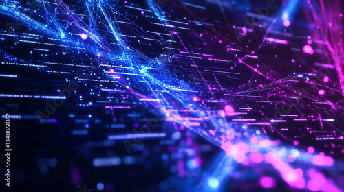 Futuristic Neural Network: AI Intelligence in Digital Space