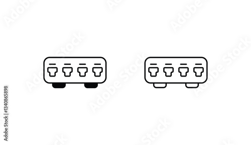 Multi Enternet icon design with white background stock illustration