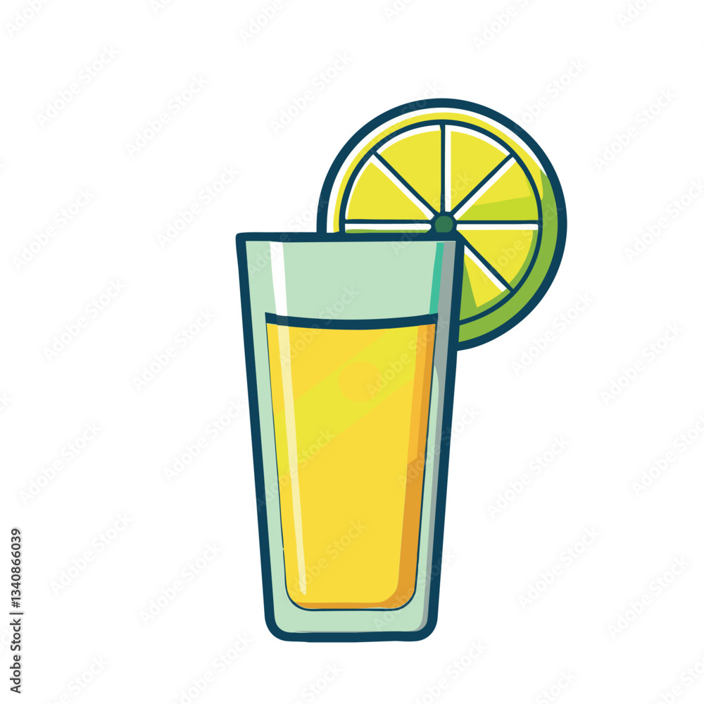 Minimalistic Lemon Juice Vector Illustration Minimalistic Lemon Juice Vector Illustration
