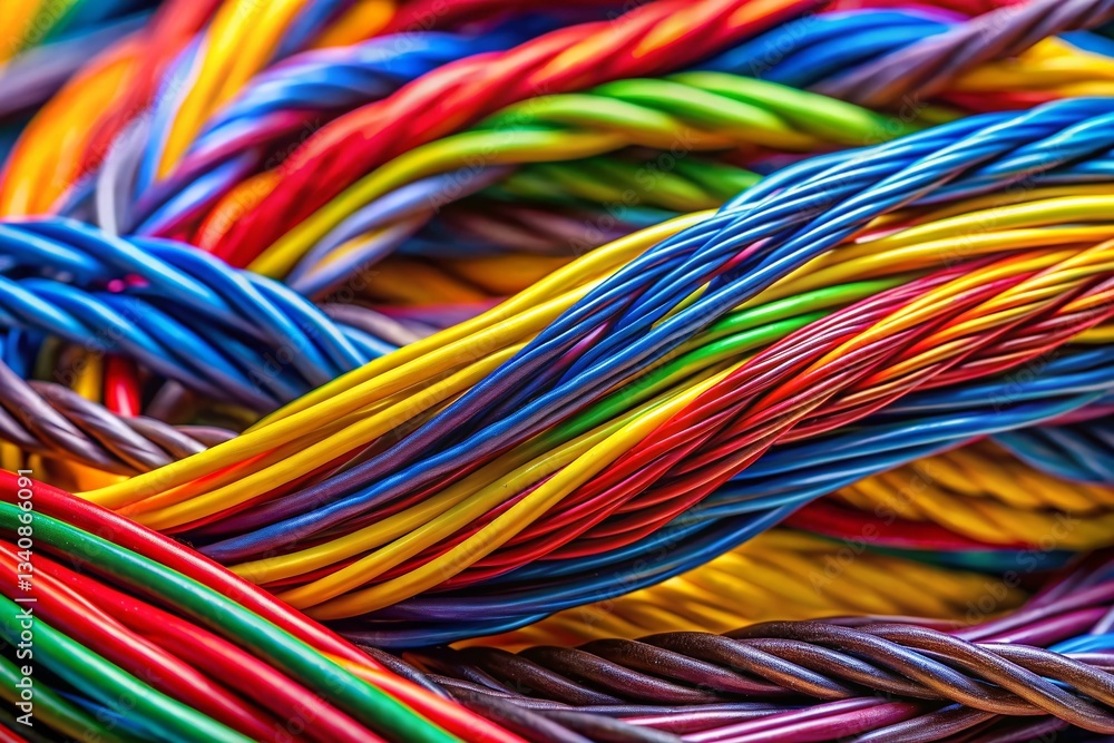 Vibrant Colorful Cable Bundle Macro Photography Stock Photo Vibrant Colorful Cable Bundle Macro Photography Stock Photo