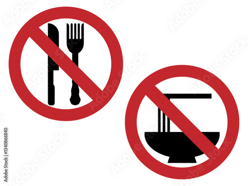 飲食禁止マークのベクターイラスト