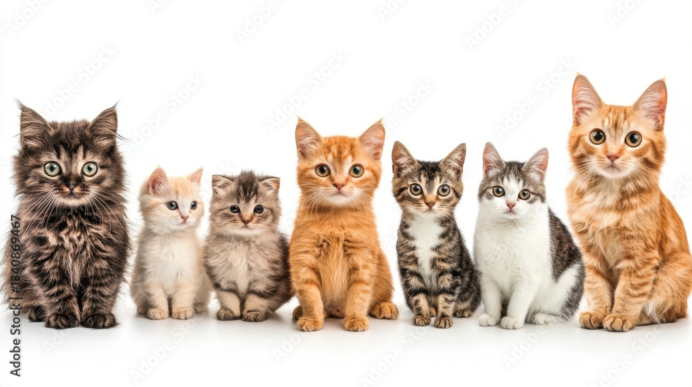 Cute Cats in a Row Portrait Cute Cats in a Row Portrait