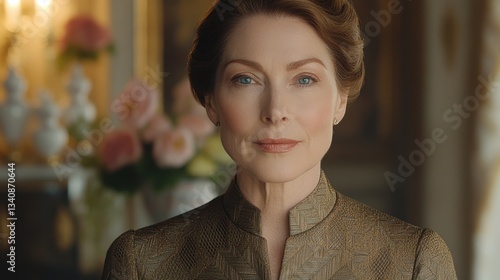Elegant Woman in Luxurious Interior