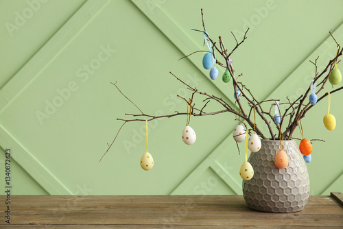 Easter eggs hanging on tree...