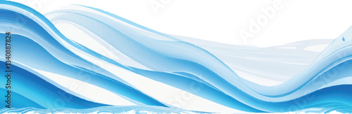 Modern Abstract Blue and White water ocean Wave Background with a Subtle Gradient Effect and Ample Text Space, Ideal for Flyers, Brochures, and Web Pages
