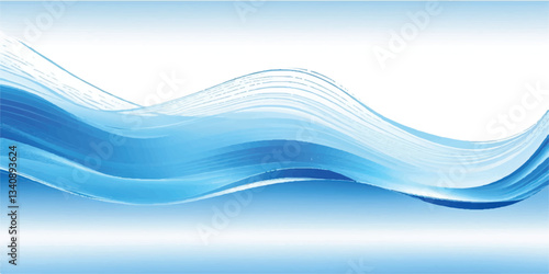 Clean and Simple Blue and White water ocean Flowing Curve Background Template with a Minimalist Design, Ideal for Flyers, Brochures, and Web Banners
