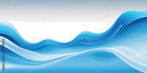 Creative Abstract Blue and White water ocean Motion Background with a Soft Gradient Curve and Text Space for Business and Marketing Graphics
