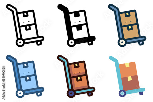package trolley icon vector illustration