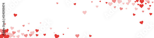 Flying hearts for valentine's day. Red hearts scattered on white background. Beautiful flying hearts vector illustration.
