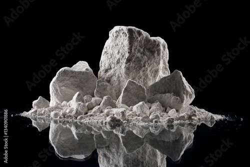 Foto chalk to stone on a dark background