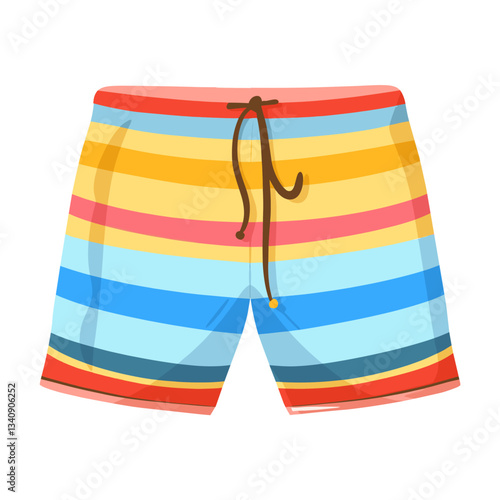 Top view colorful swimming trunks clothing apparel shorts vector