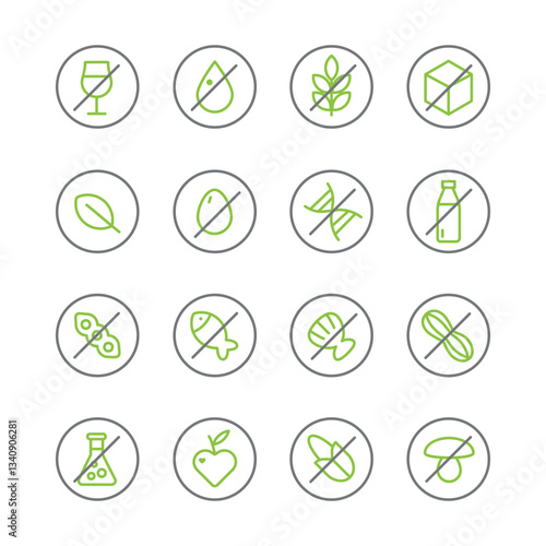 Allergen icons set