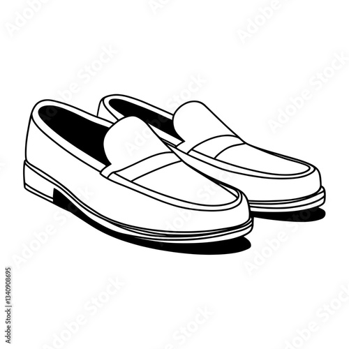 Loafer shoe footwear loafers drawing vector