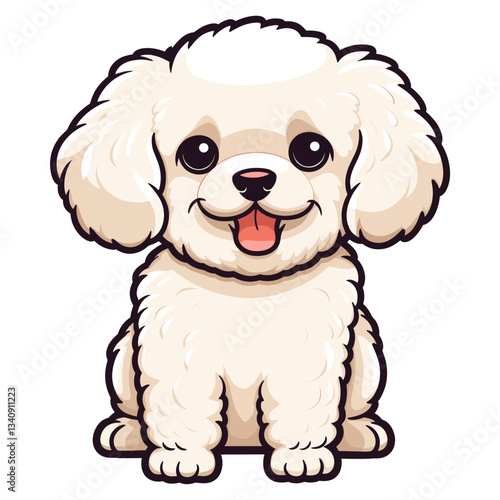 Bichon Frise illustration puppy white vector