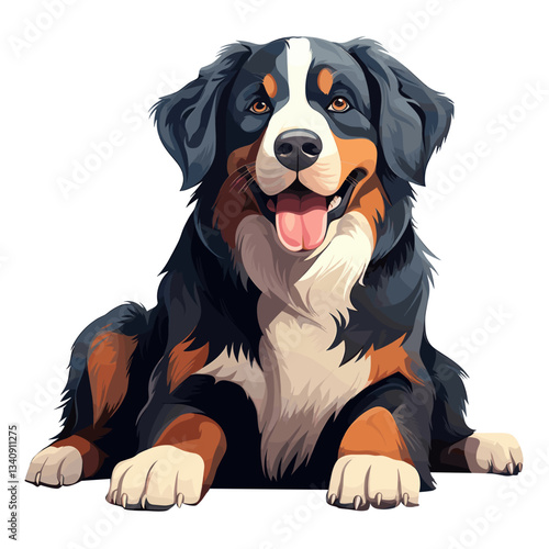 Bernese Mountain Dog dog illustration mountain vector