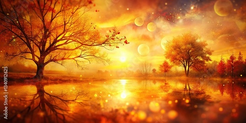 Warm Tone Abstract Nature Background with Copy Space - Perfect for Design Projects
