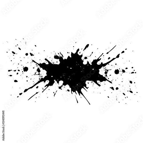 Wallpaper Mural Simple real ink splatter black silhouette abstract vector Torontodigital.ca