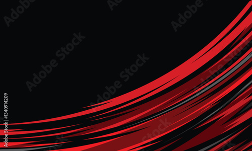 Abstract curved red stripes racing background