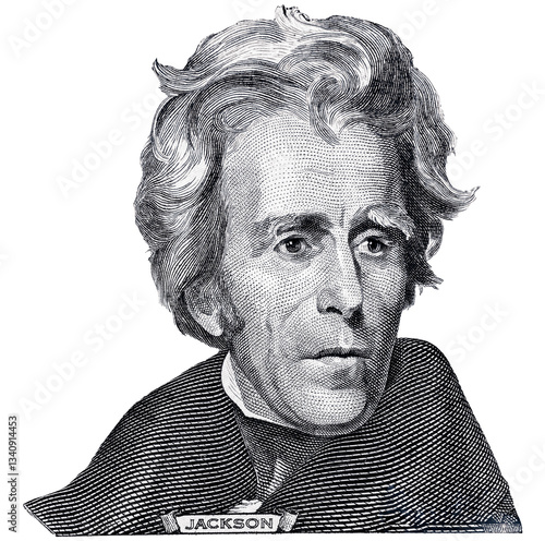 Portrait of jackson from the 20 dollar bill