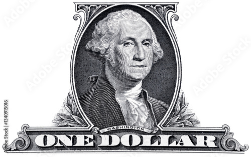 George Washington's face from the one dollar bill