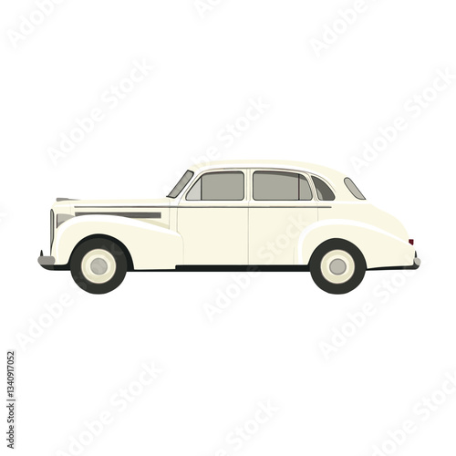 Wedding classic white car illustration automobile vehicle vector