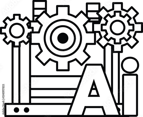 gears with gears and the word AI