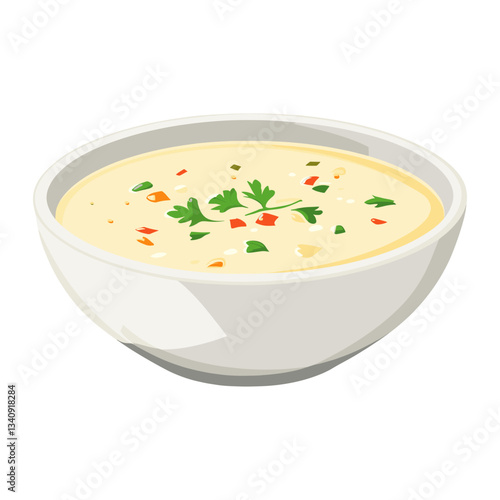 Chowder in a bowl illustration soup art vector