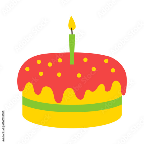 Prank cake with surprise for April Fool Day. Vector illustration.