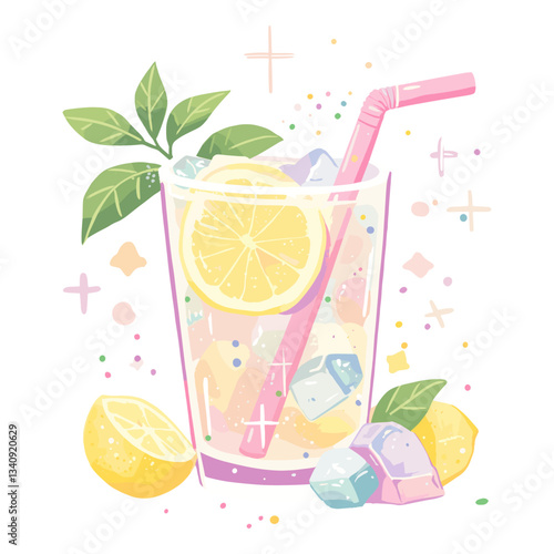 Lemonade illustration beverage colorful vector