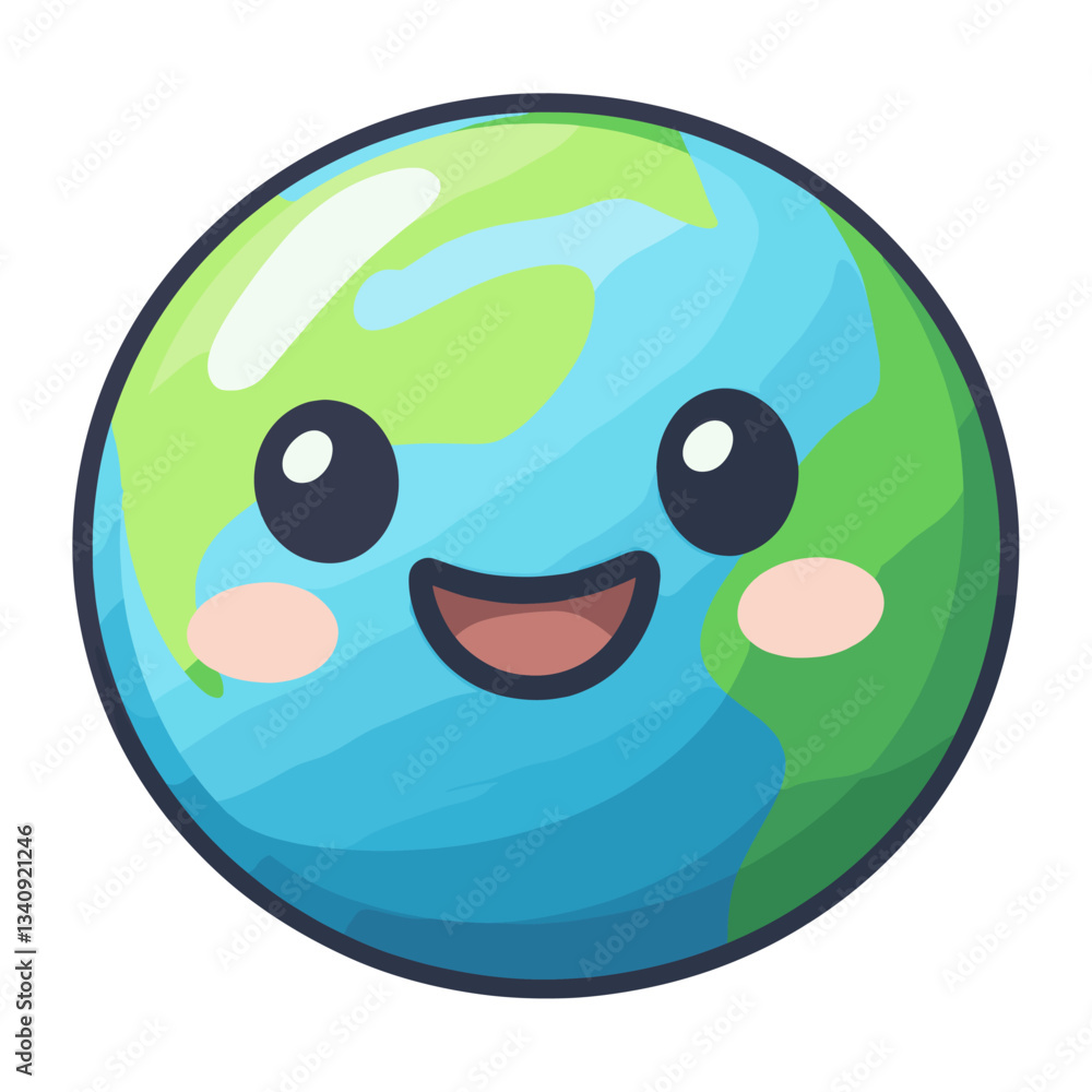 Cute planet earth globe illustration astronomy vector