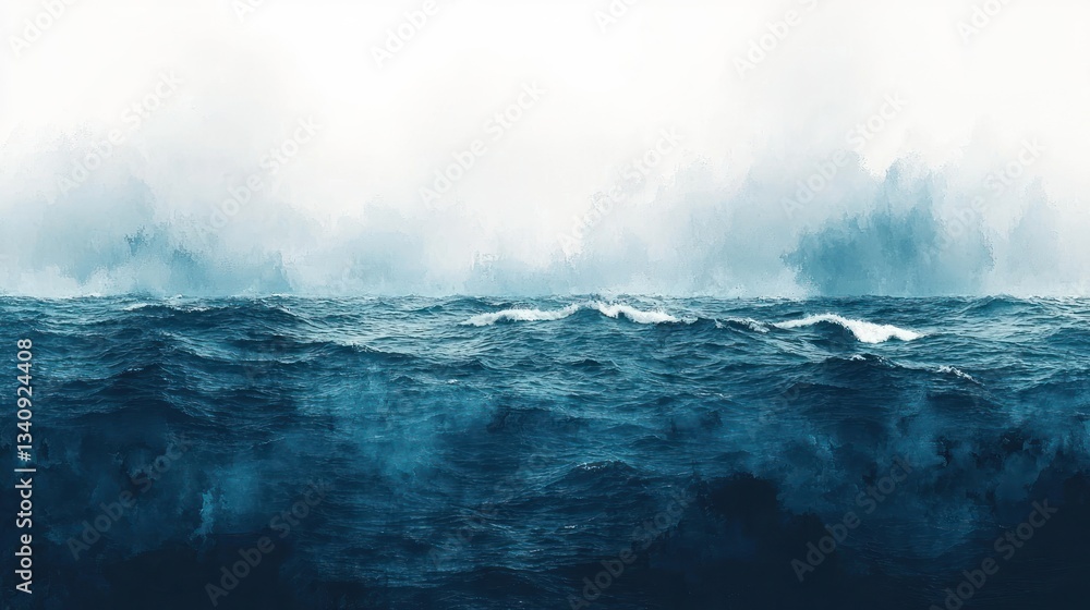 Obraz premium Misty ocean waves