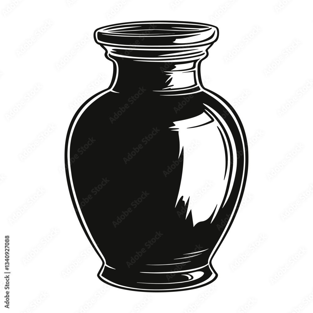 Simple olive oil jar linear illustration design black vector
