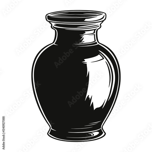 Simple olive oil jar linear illustration design black vector