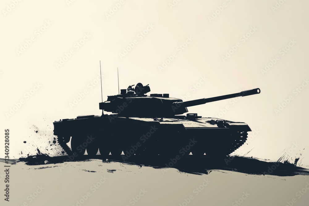 M1 Abrams Tank - American War Concept, Military Battle Silhouette M1 Abrams Tank - American War Concept, Military Battle Silhouette